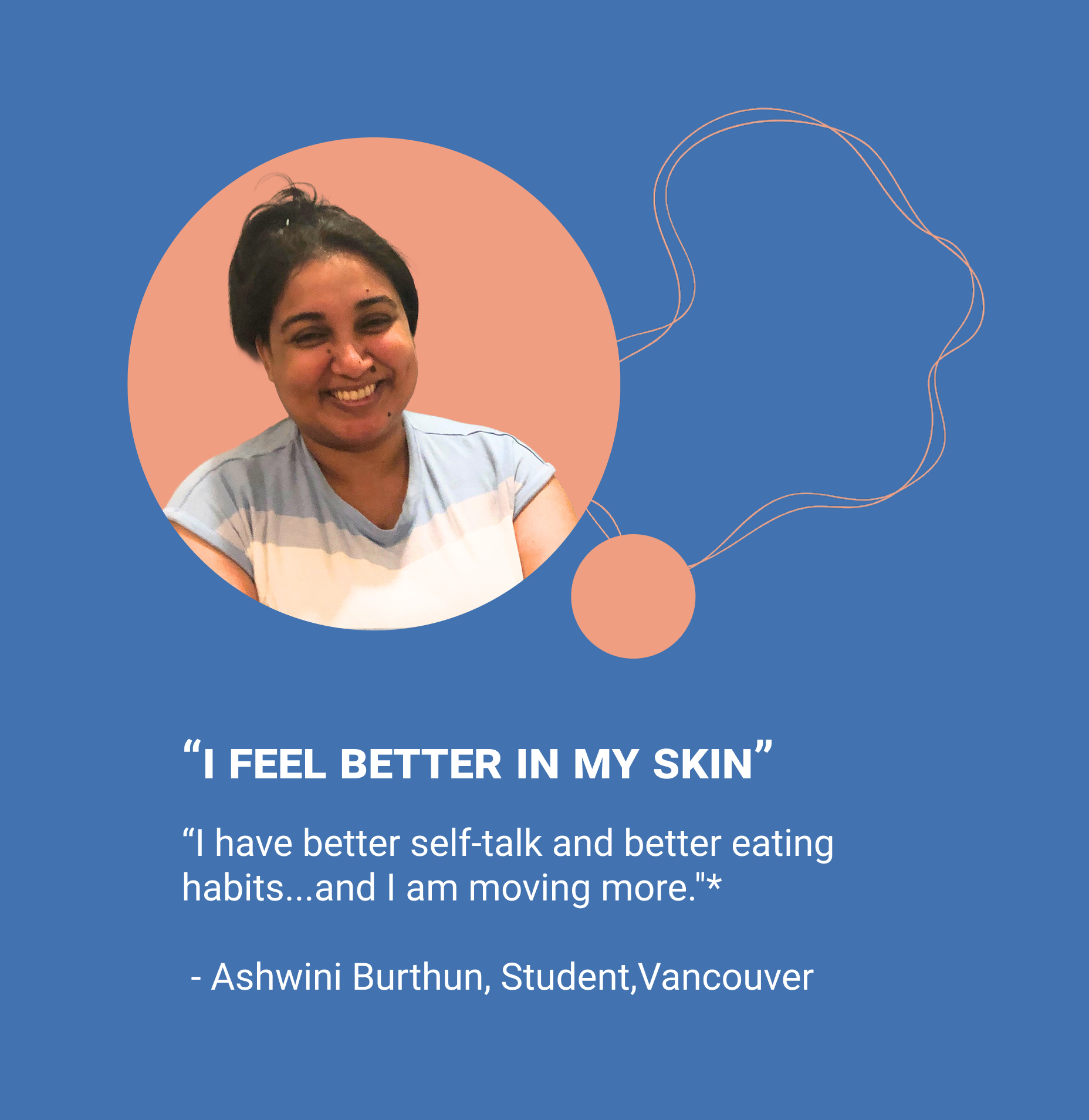 woman with brown hair smiling with testimonial